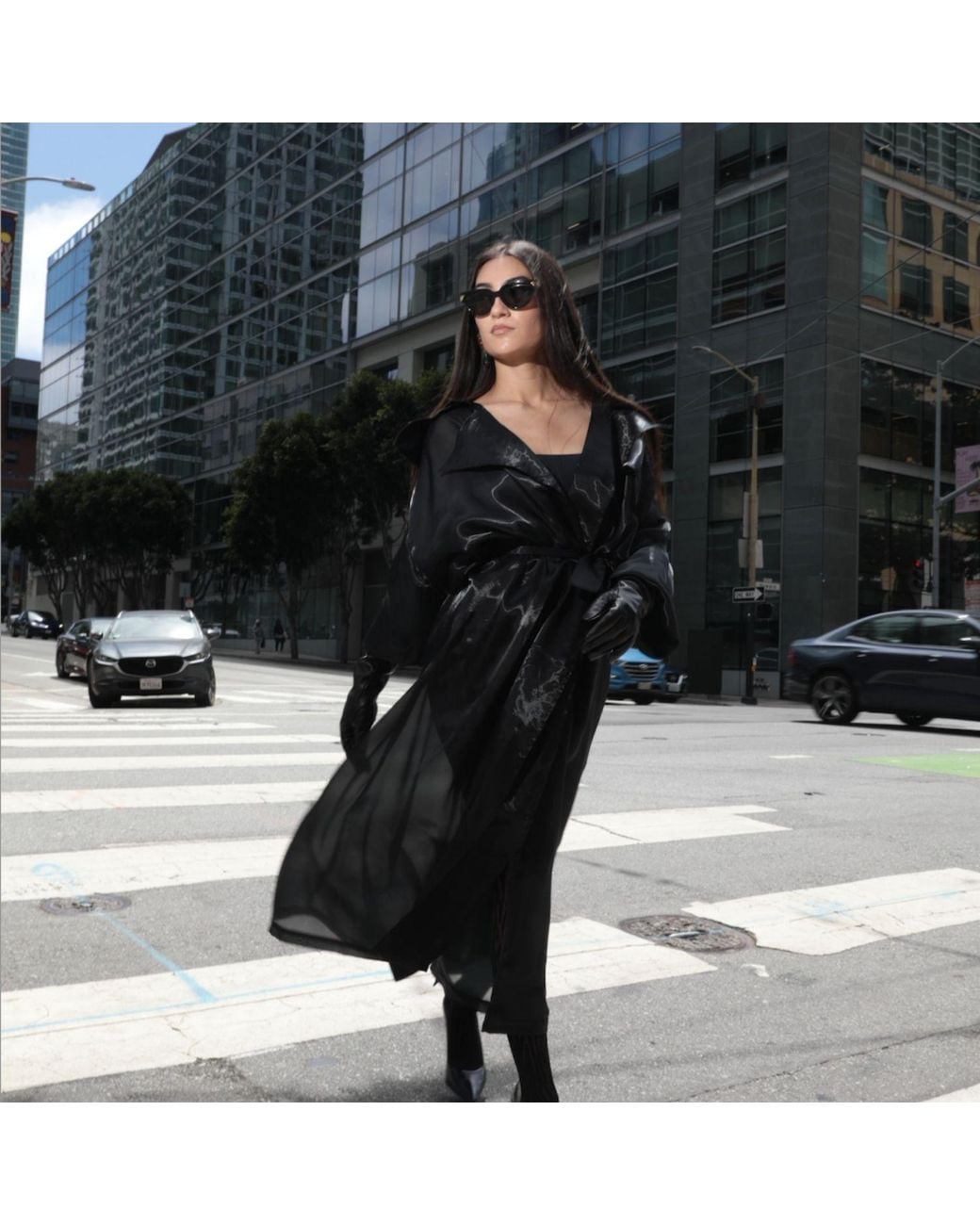 Azzali Black Hawa Trench Coat