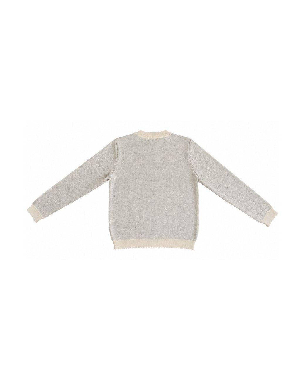 Peraluna Gray Flying Pumpkin Jacquard Cotton Knit Pullover