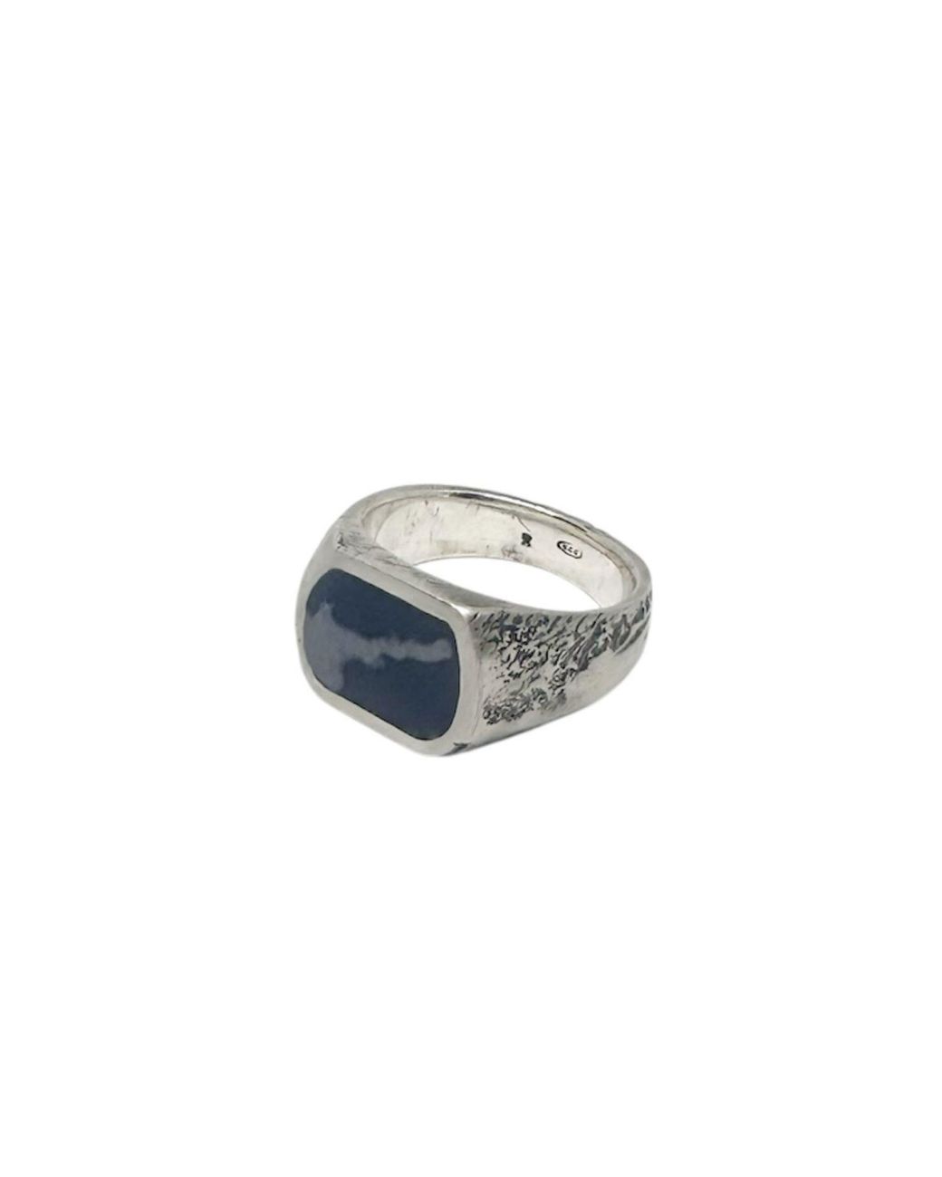 Tg-Jewellery by Tamara Gervasio Multicolor Trace Enamel Signet Ring — Recycled Sterling – Sand Casting for men