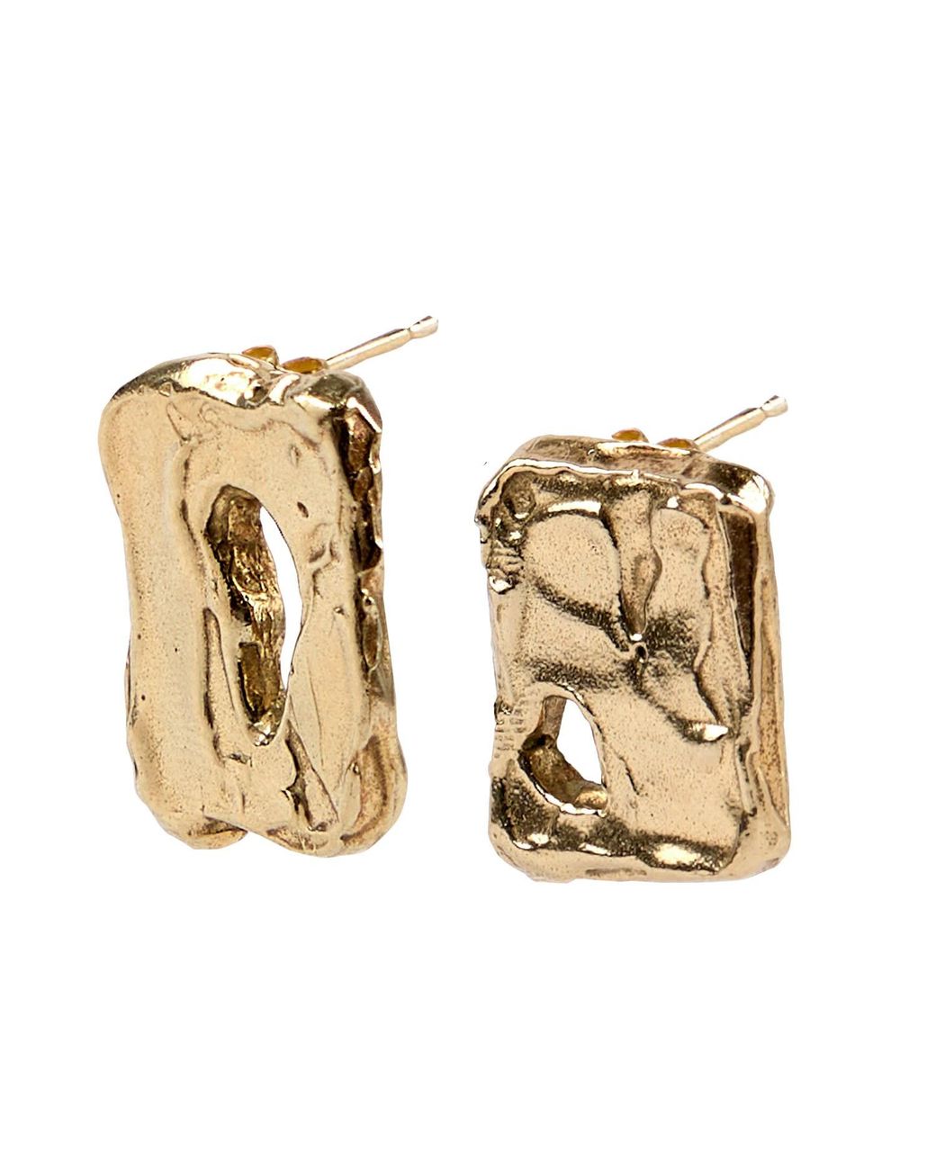 De Roms Metallic Abstract Molten Soulmate Earrings