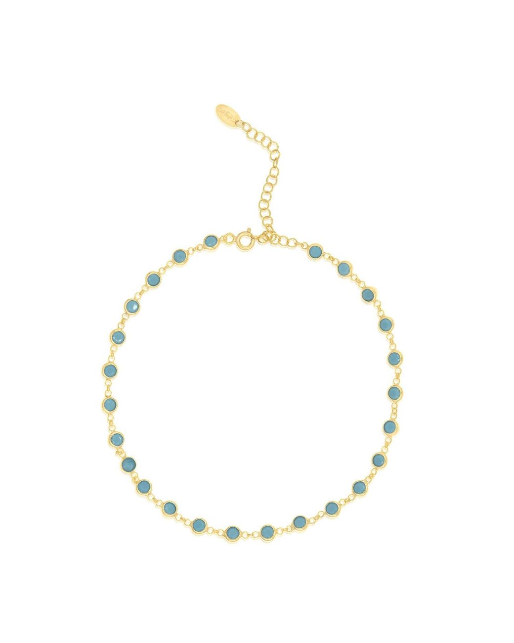 SHYMI White Round Bezel-Set Anklet