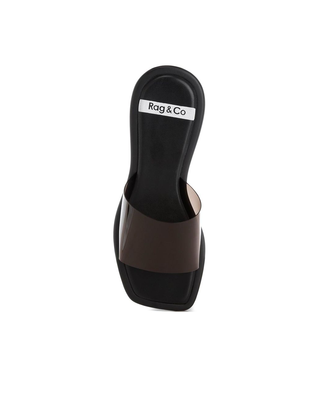 Rag & Co Black Aponi Tinted Strap Slip Ons