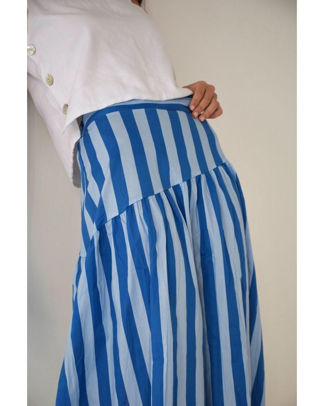 Mind Traveler Blue Beth Striped Skirt