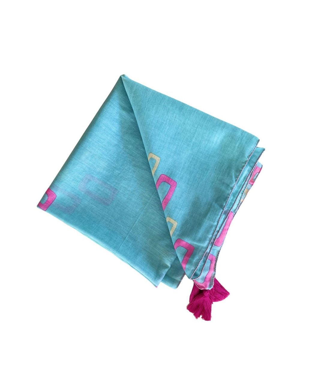 Heritagemoda Blue Handcrafted Organic Cotton Soft Square Summer Scarf