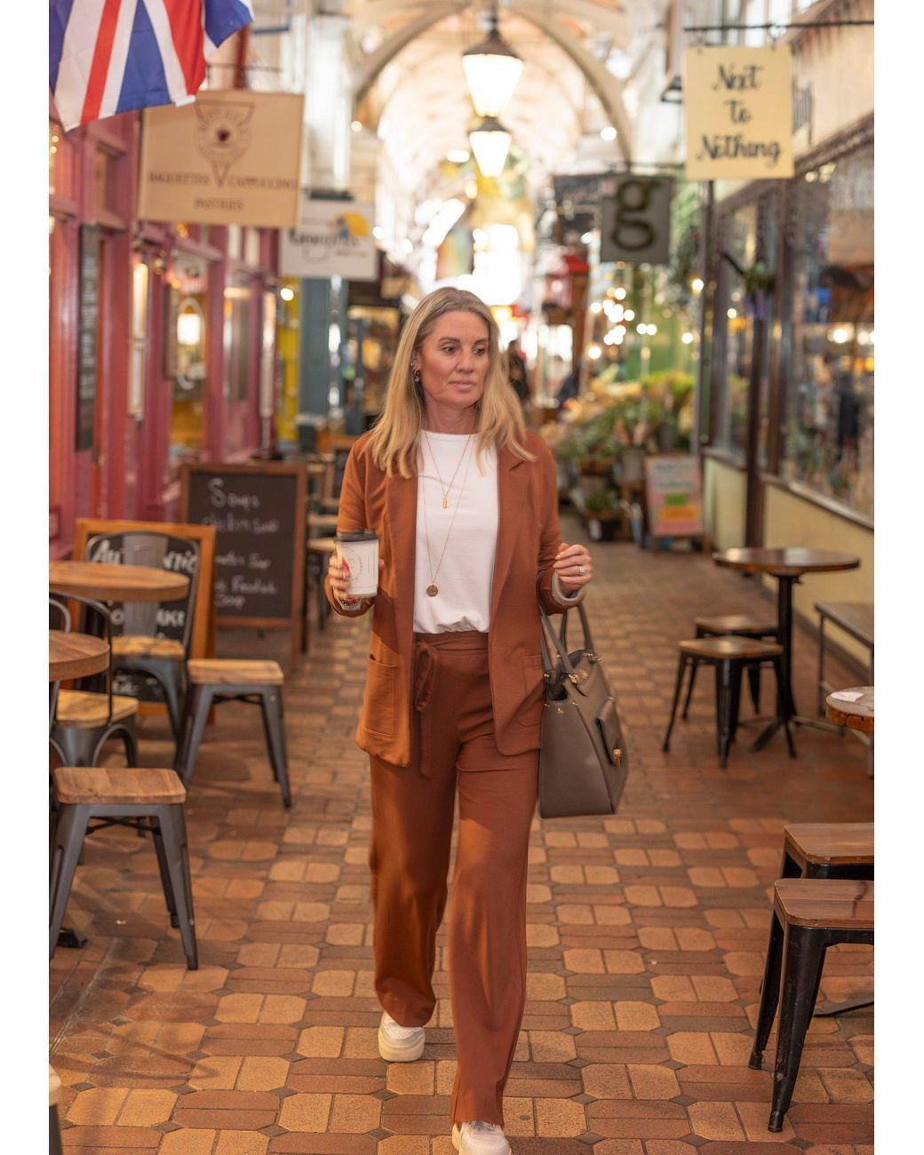 Weartwo London Brown Goddess Wide Leg Trousers, Praline