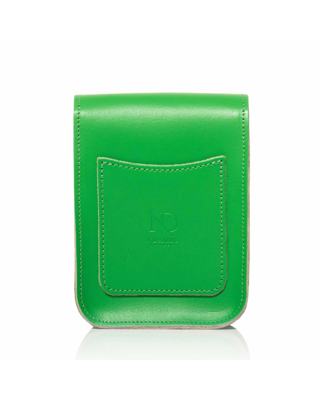 N'damus London Green Mini Elizabeth Emerald Leather Crossbody Satchel Bag