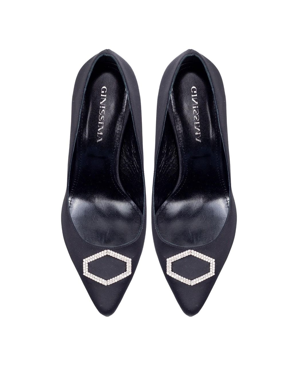 Ginissima Blue Alice Stiletto Crystal Shoes Natural Leather