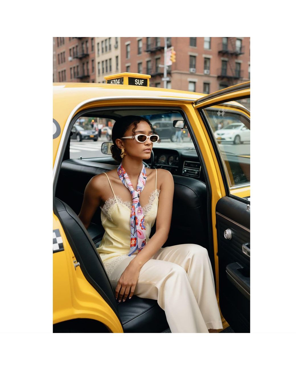 Jessie Zhao New York Red Silk Skinny Scarf Garden