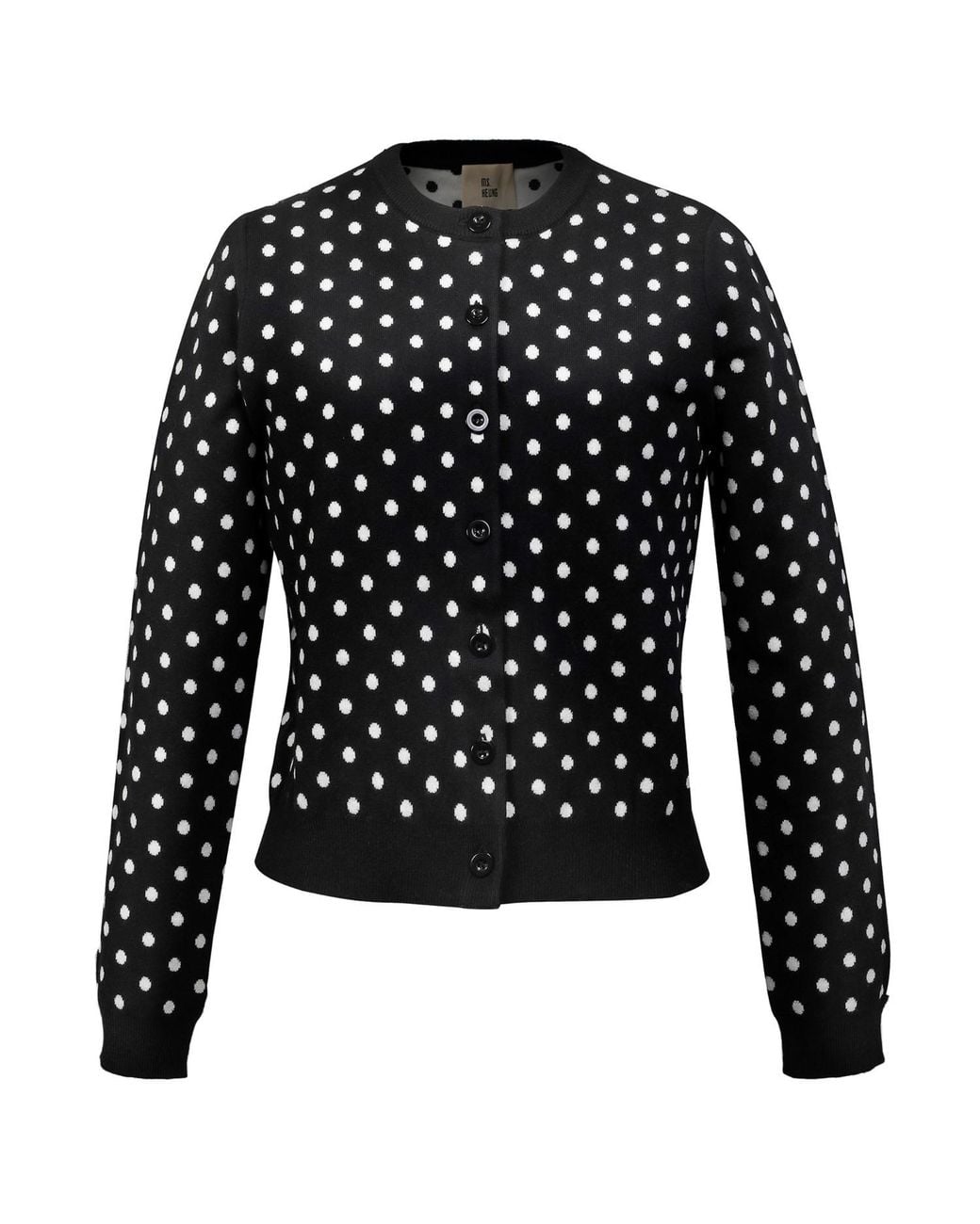 Smart and Joy Black Polka Dots Knitted Cardigan