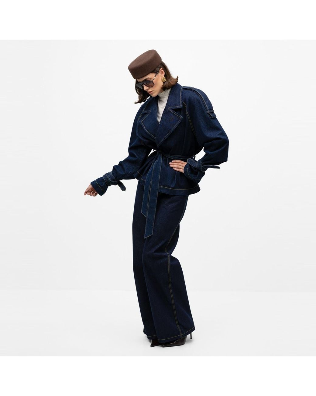 Mandragora Blue Wide Leg Jeans Arney Dark