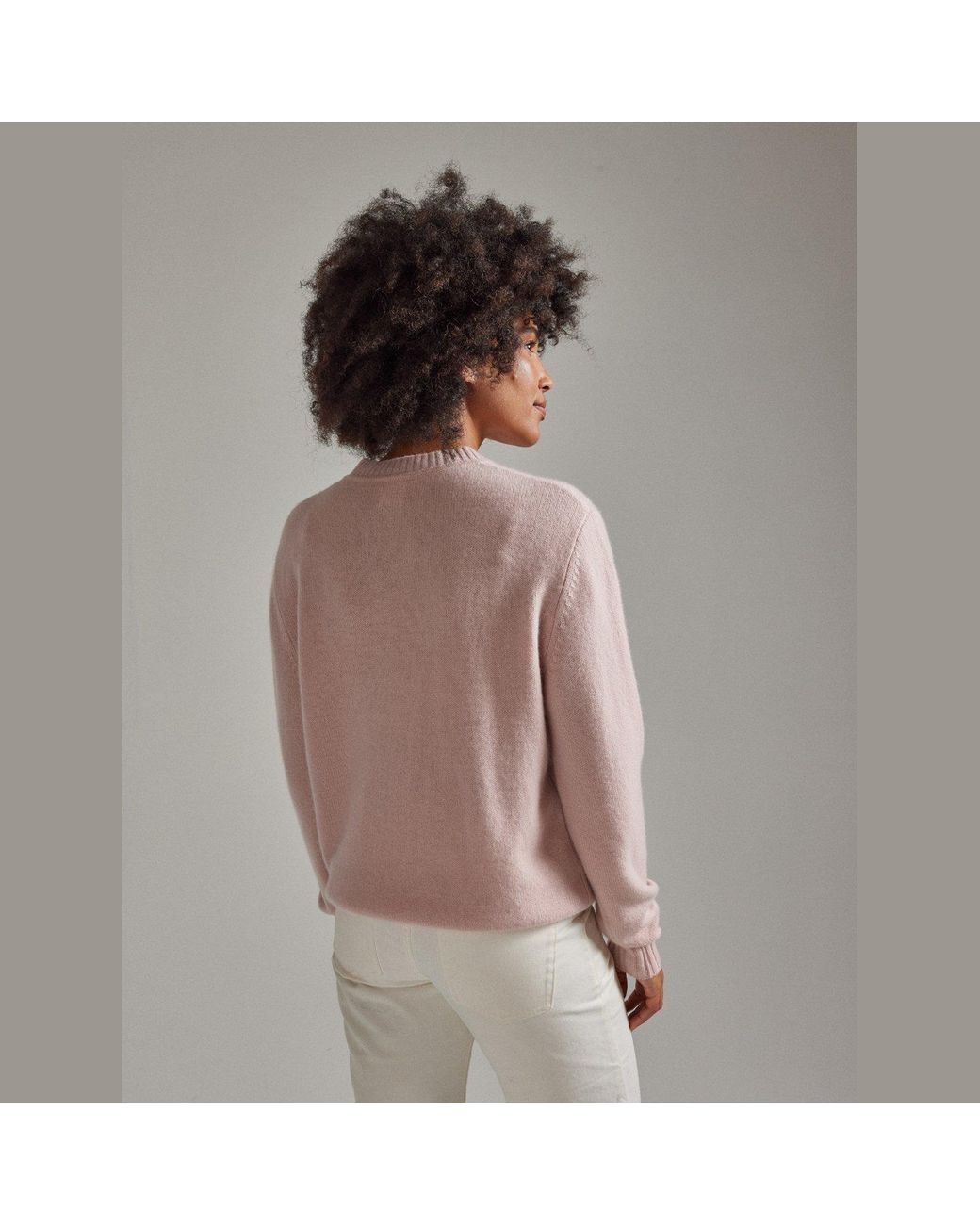 Salts Cashmere Pink Lofty Knit Crew Neck Sweater