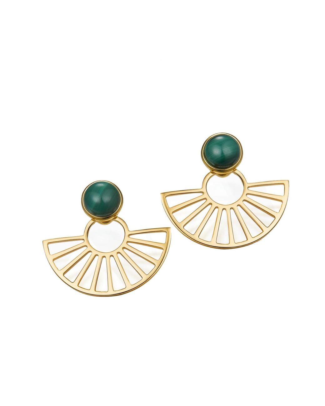 Janus Edinburgh Metallic Nefet Malachite Detachable Earrings