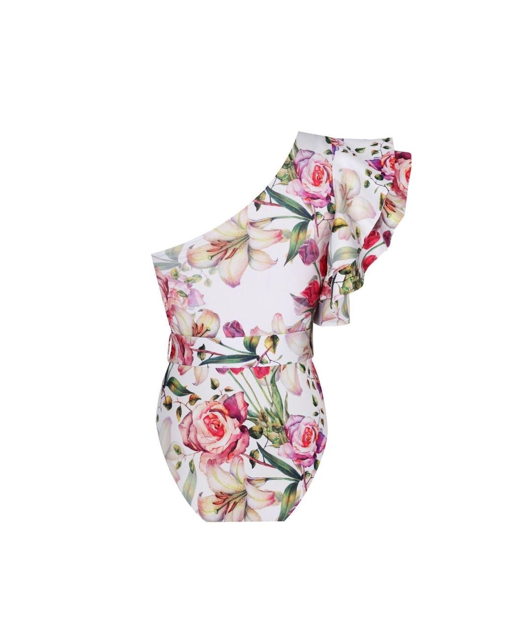 Nur Karaata White Begonia Bianca Swimsuit