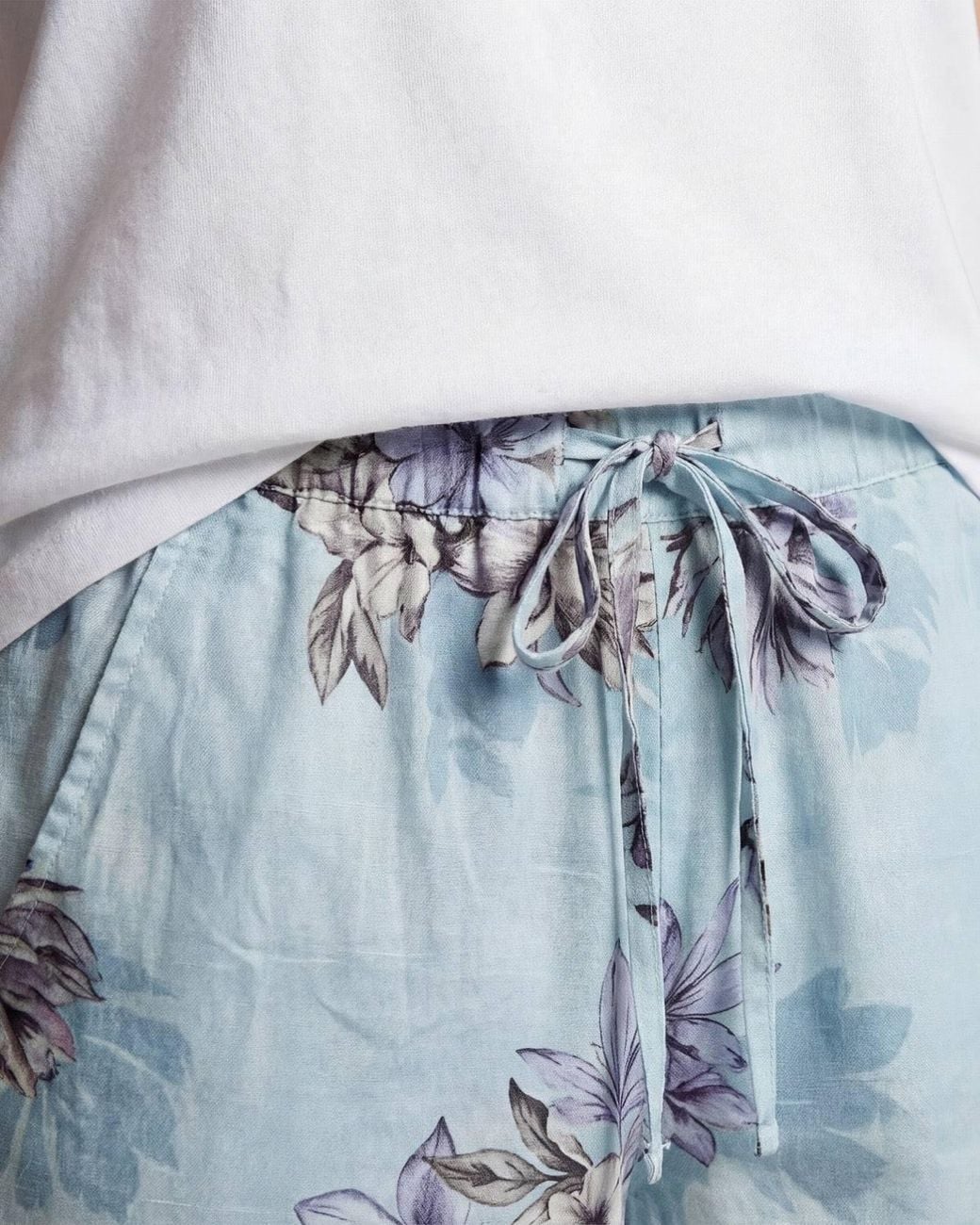 Lords of Harlech Blue Leanne Exotic Floral Drawstring Short