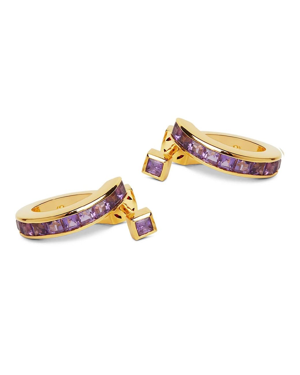 Kasun Metallic Vortex Amethyst Earrings –