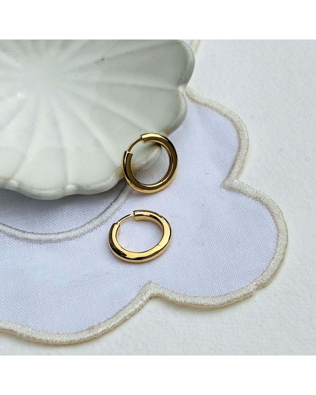 Auree Jewellery Metallic Fernshaw Vermeil Polished Hoop Earrings