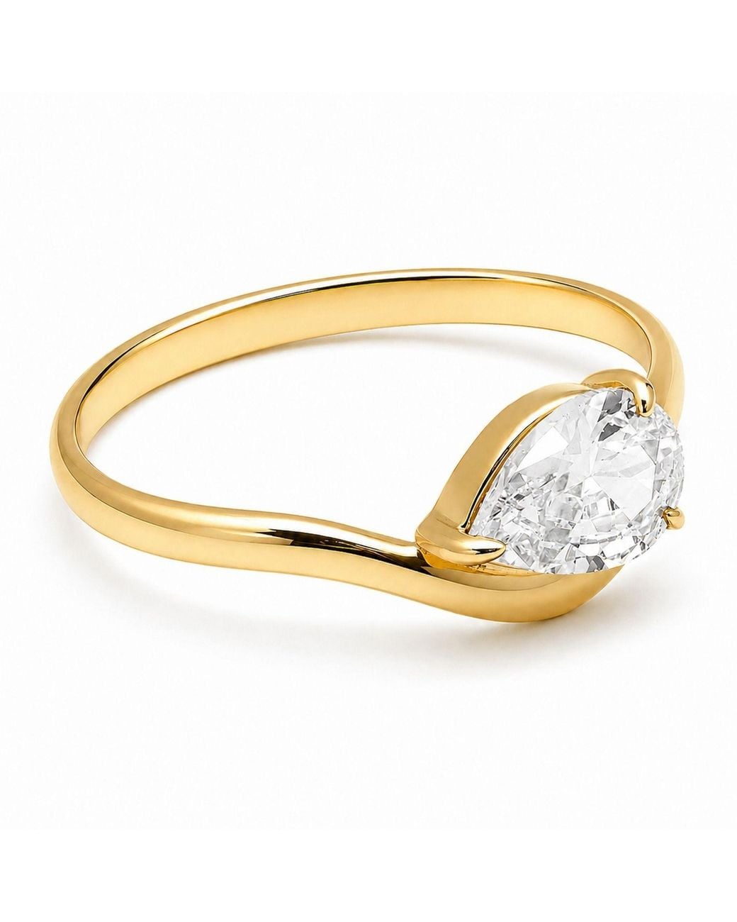 Belinda Jewelz Metallic Topaz Wavy Solitair Birthstone Ring