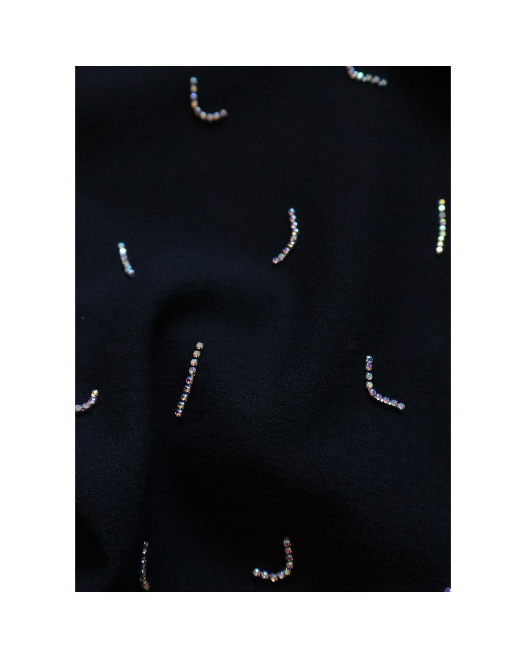 2KStyle Black Manhattan Wide-Leg Crystal Hand-Embellished Crepe Jumpsuit