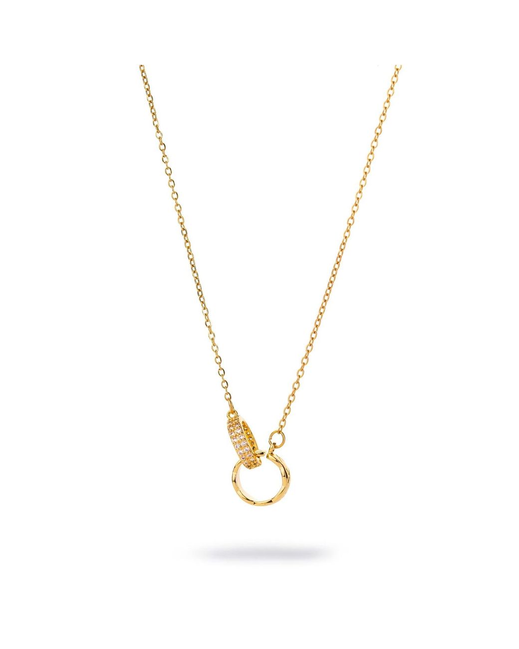 Ebru Jewelry Metallic Together Always Dual Ring Necklace