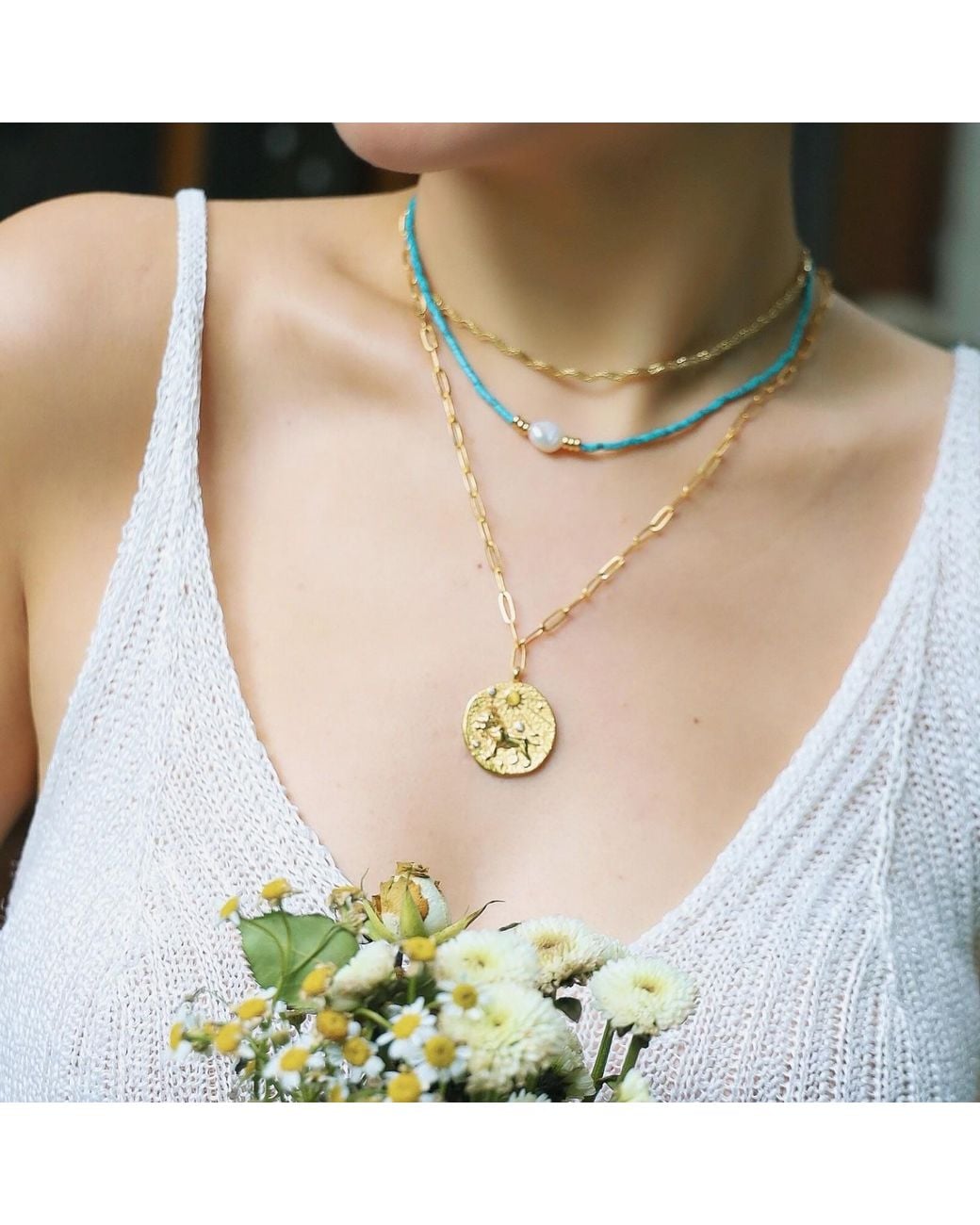 Aurozia Metallic Constellations Leo Double-Sided Coin Necklace