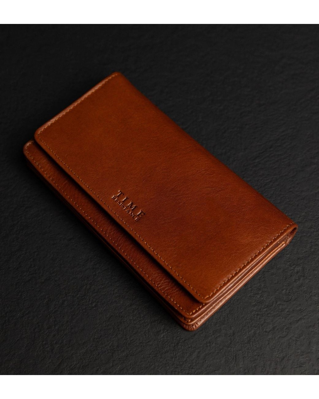 Time Resistance Brown Leather Continental Wallet