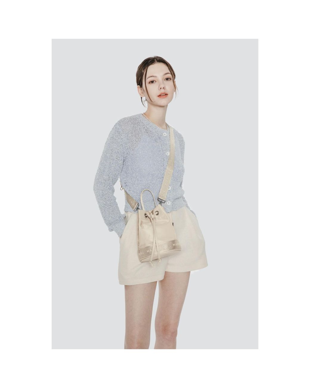 MARHEN.J Natural Neutrals Recycled Nylon Bucket Bag