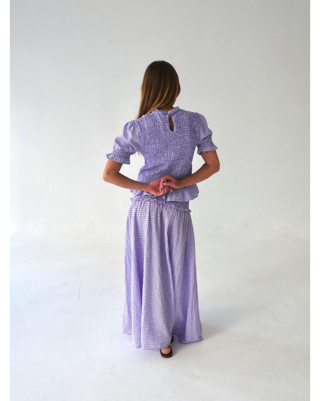 Mind Traveler Purple Lea Gingham Skirt