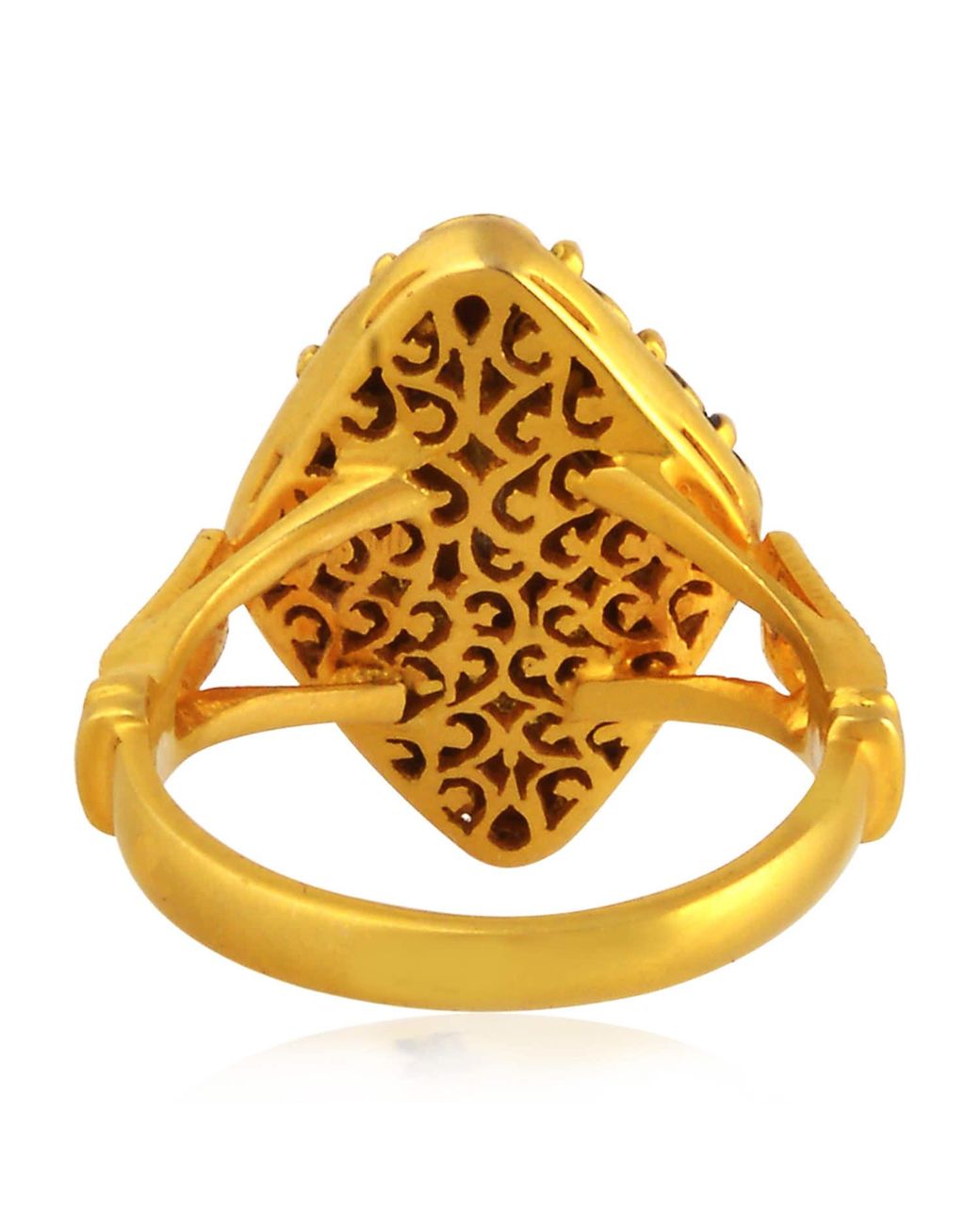Artisan Metallic Natural Diamond Statement Ring 18k Gold 925 Sterling Silver