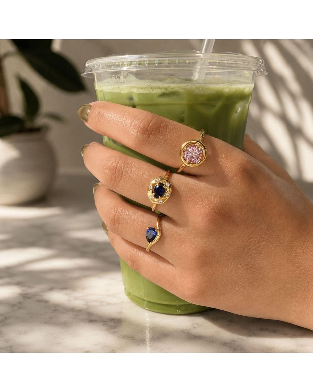 Belinda Jewelz Metallic Alexandrite Round Solitaire Chunky Ring