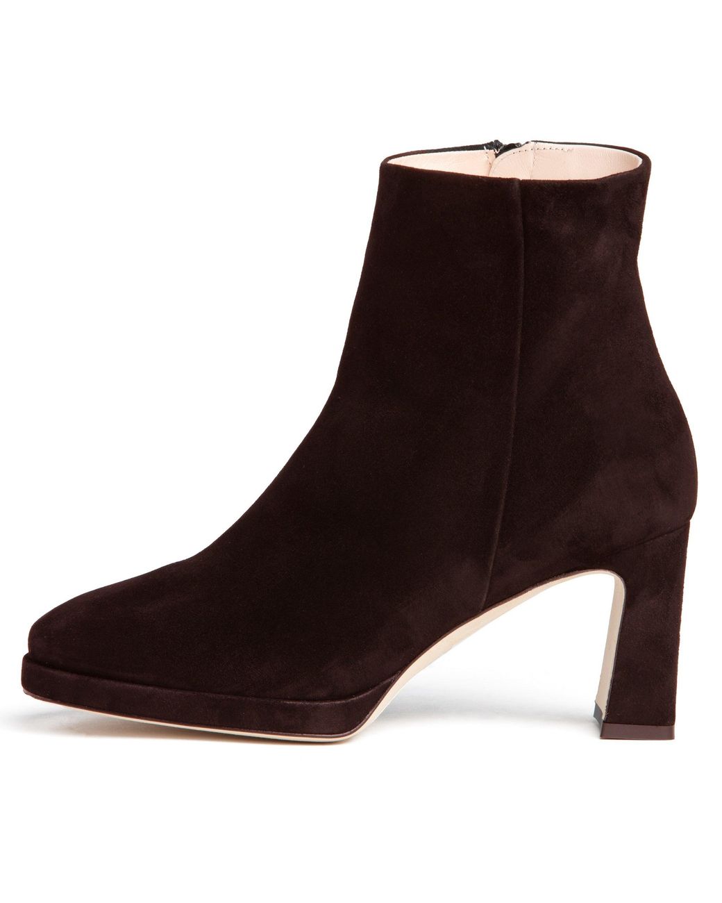 Beautiisoles by Robyn Shreiber Made in Italy Brown Scottie Suede Bootie Comfortable & Dressy Low Heel For Day & Evening Wear