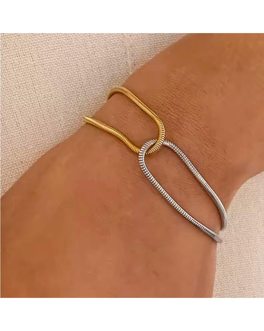 Olivia Le Metallic Sahira Mixed Metal Snake Bracelet