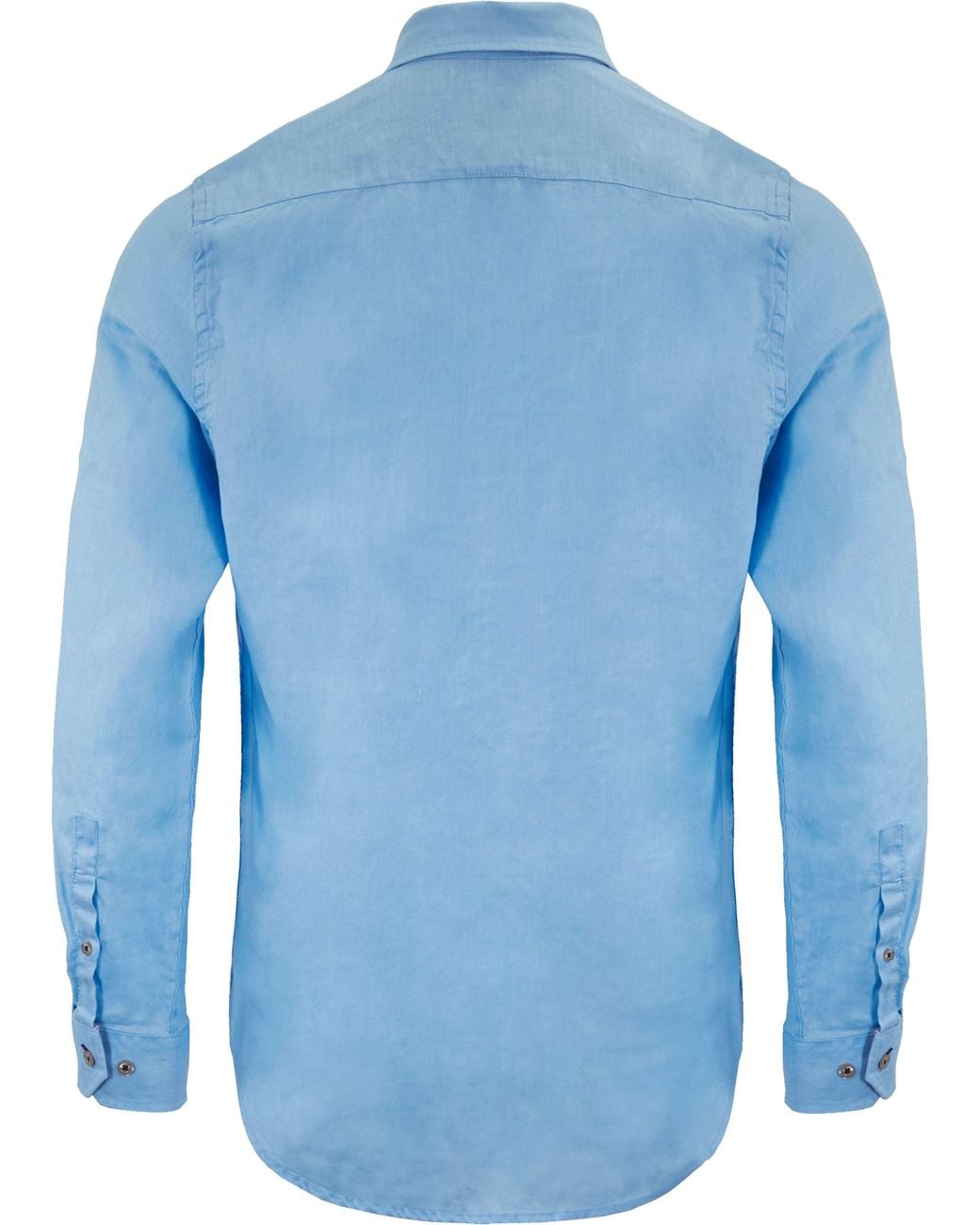Lords of Harlech Blue Laurent Linen Shirt for men