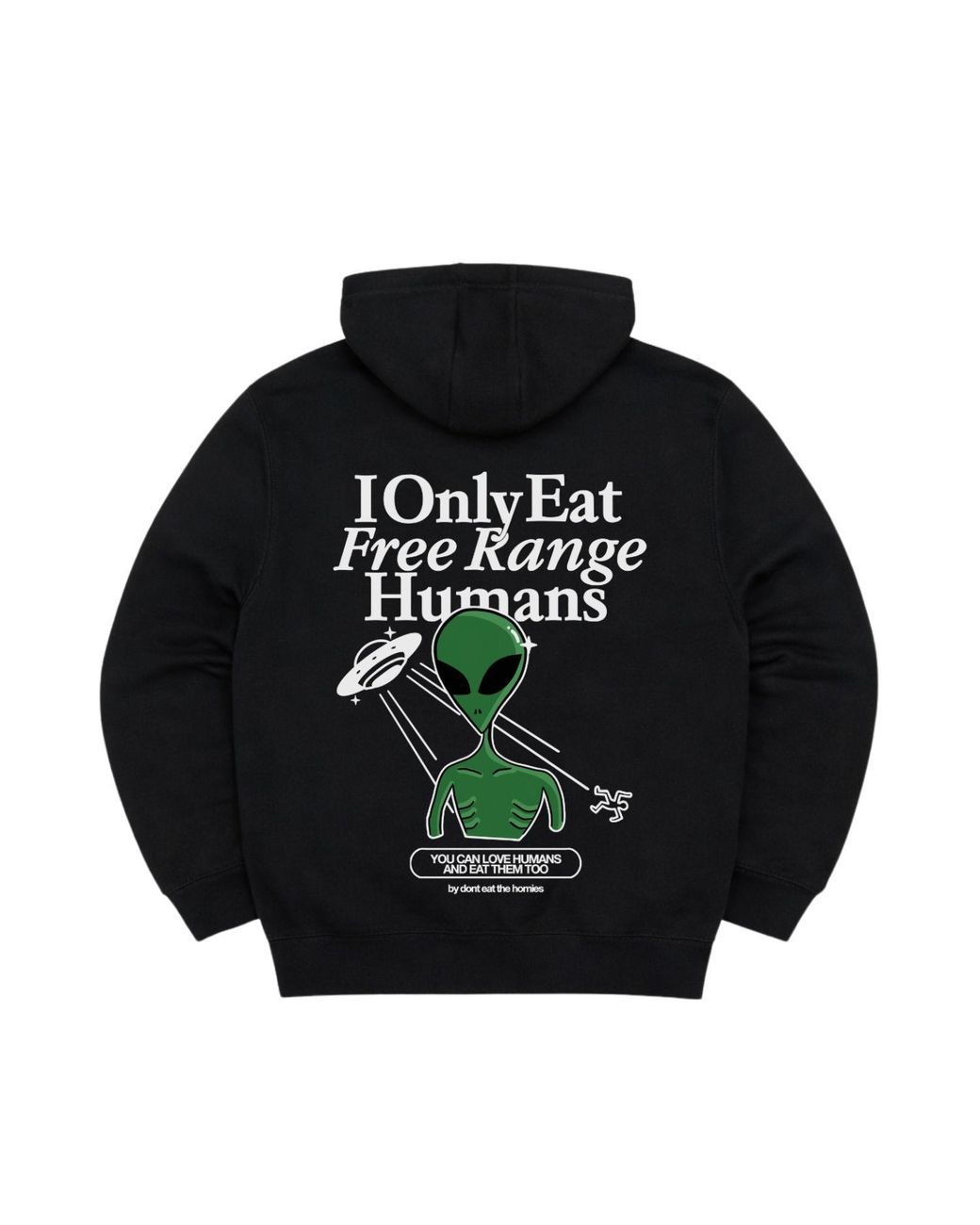 Dont Eat the Homies Black Alien Zip Up for men