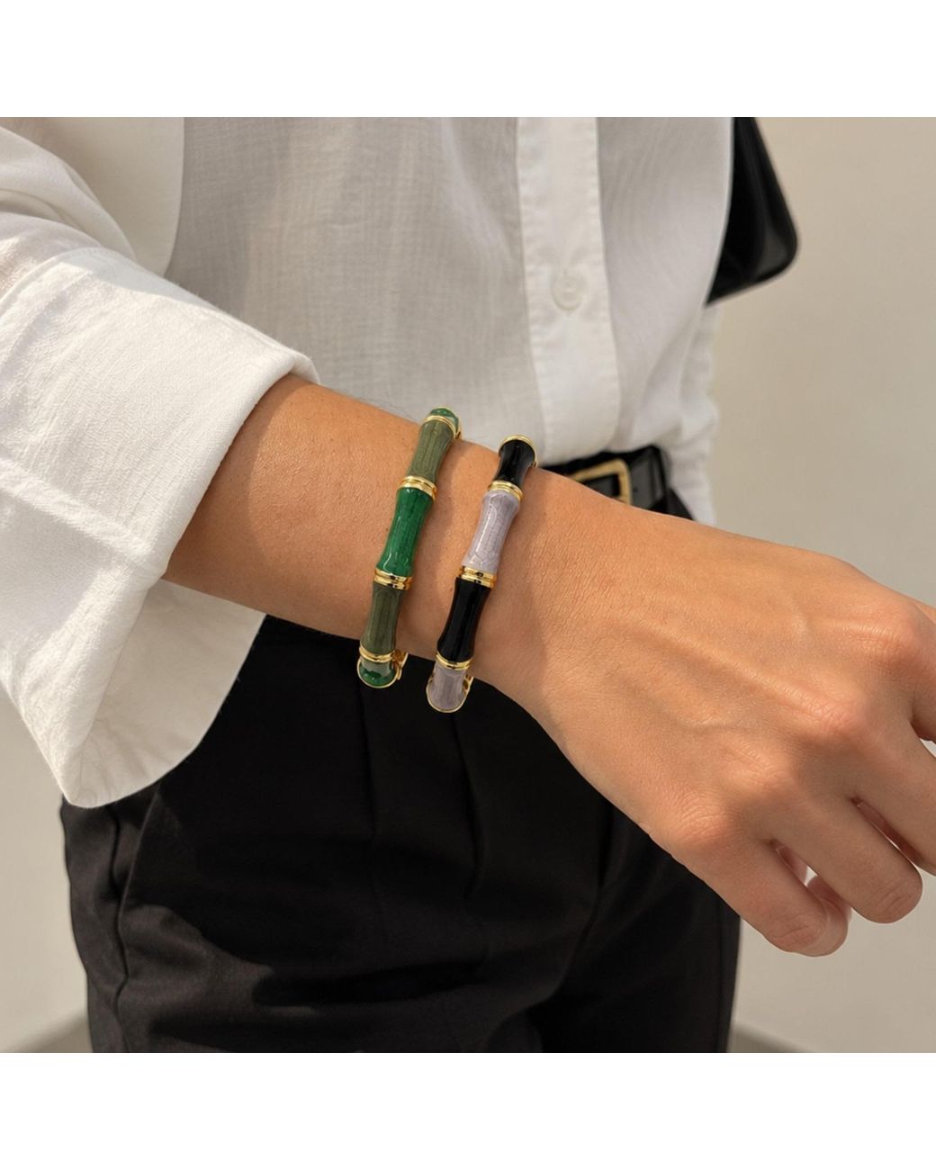 Nuvv Collection Yellow Enamel Bangle Set – & Lilac