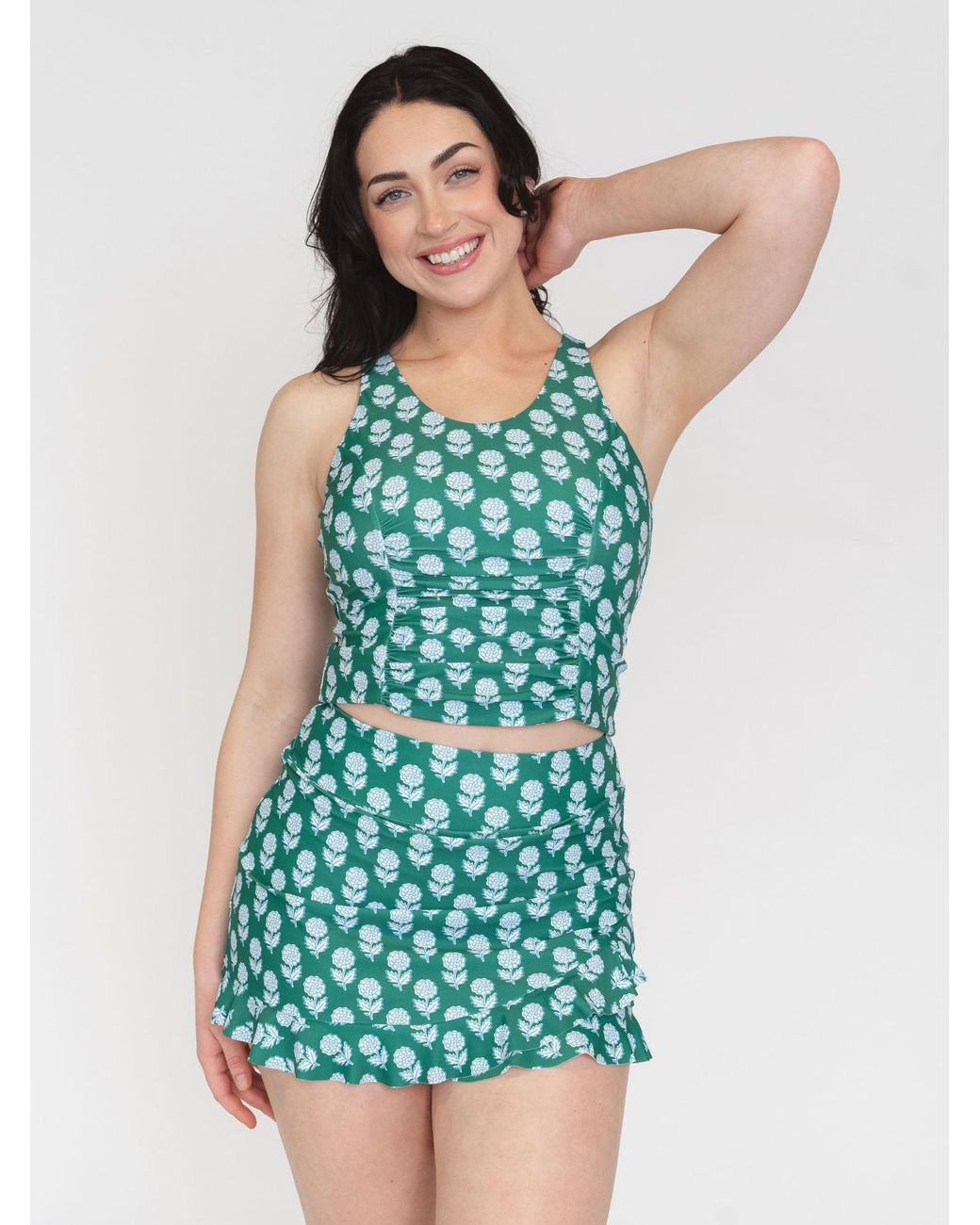 Lime Ricki Swimwear Green Juniper Charm Ruffle Skirt