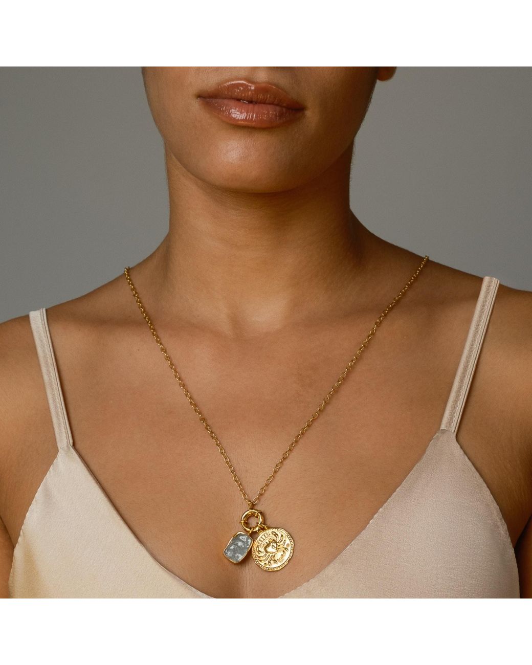 Goddess Charms Blue Elemental Crystal Necklace