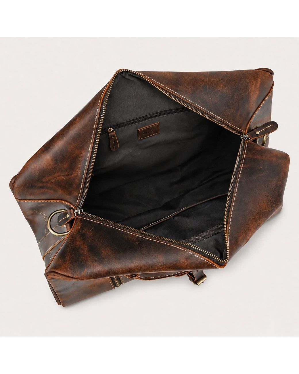 Touri Brown Genuine Leather Weekend Bag for men