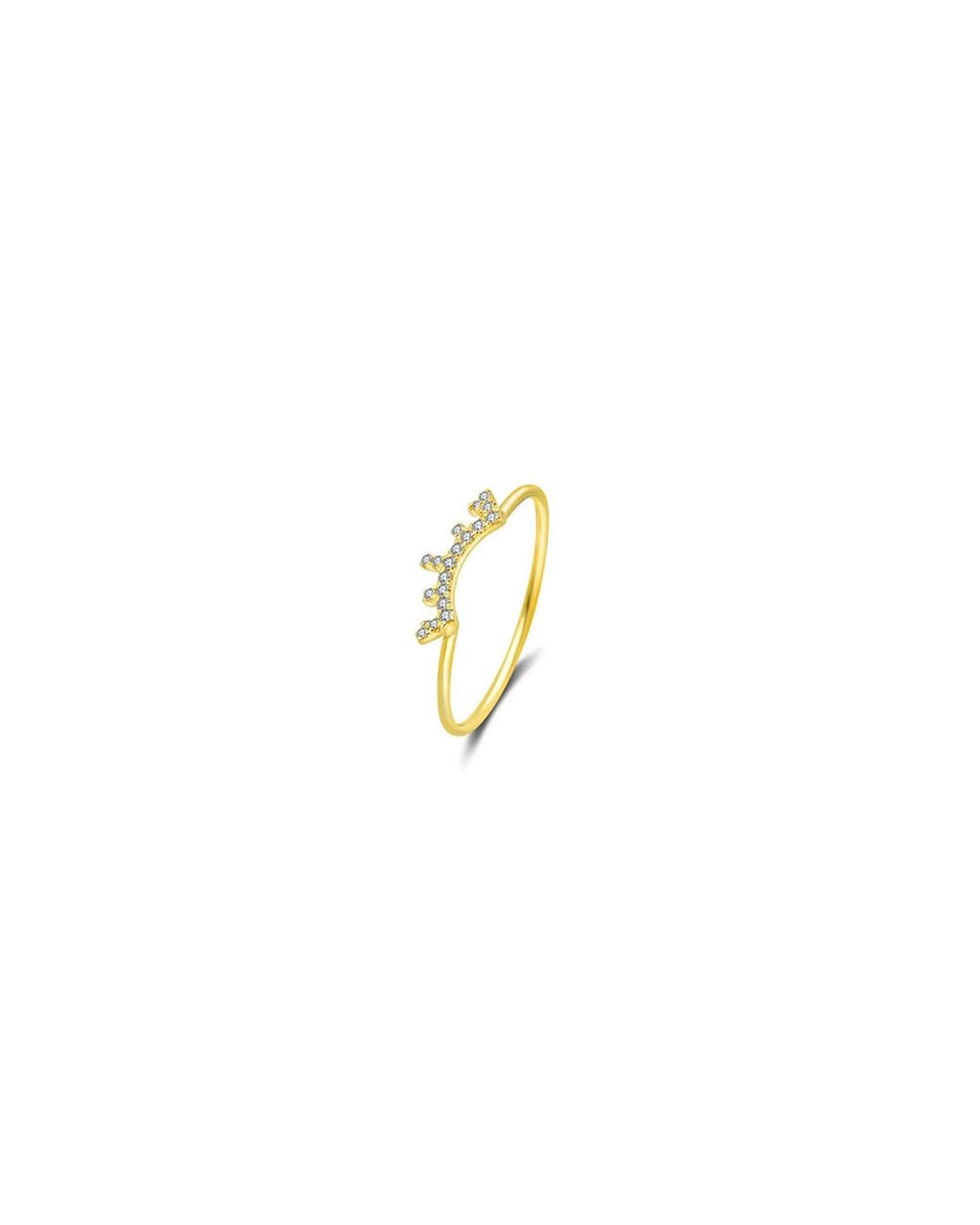 Genevieve Collection Metallic 18K Eyelash Shape Diamond Ring