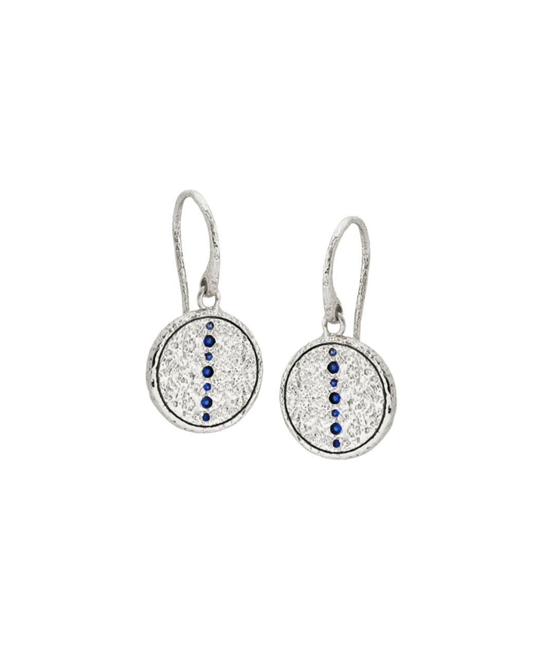 Claire Hill Designs Metallic Sapphire Coin Pendant Earrings