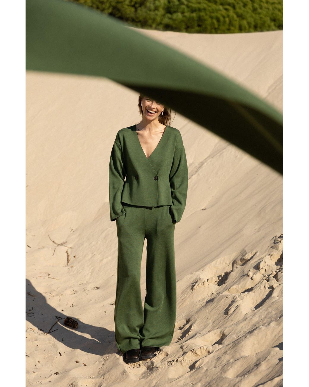 SALANIDA Green Galante Knitted 100% Merino Blazer