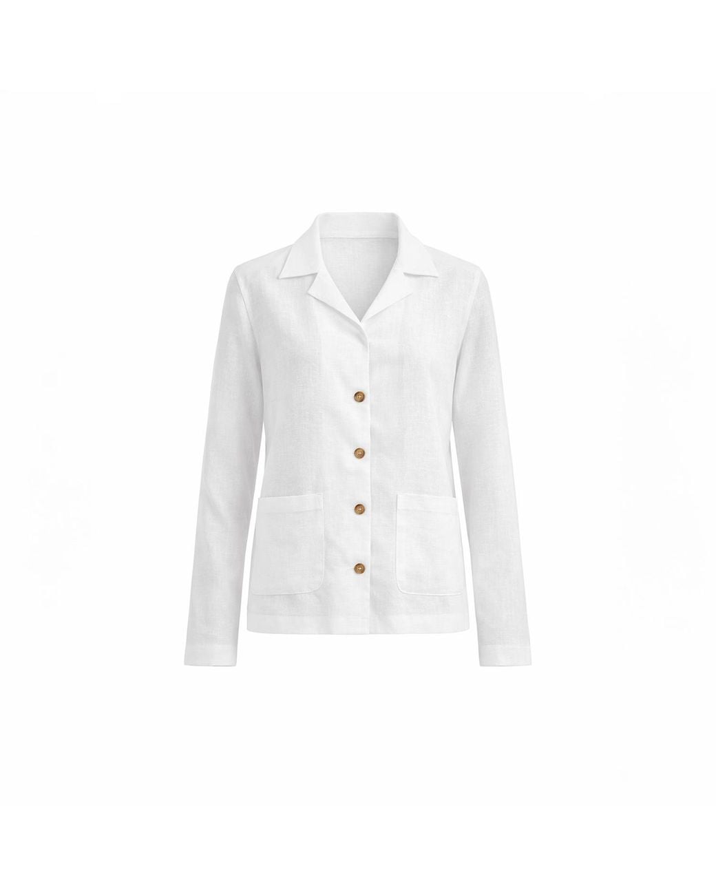 Haris Cotton White Linen Jacket With Pockets