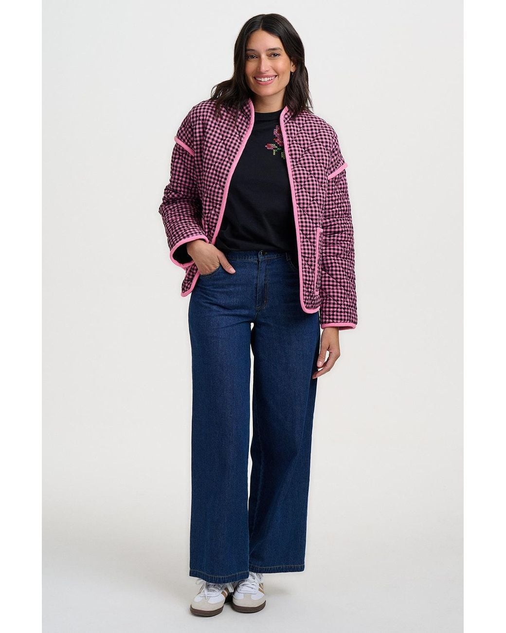 Sugarhill Purple Elowen Quilted Jacket Rose Gingham