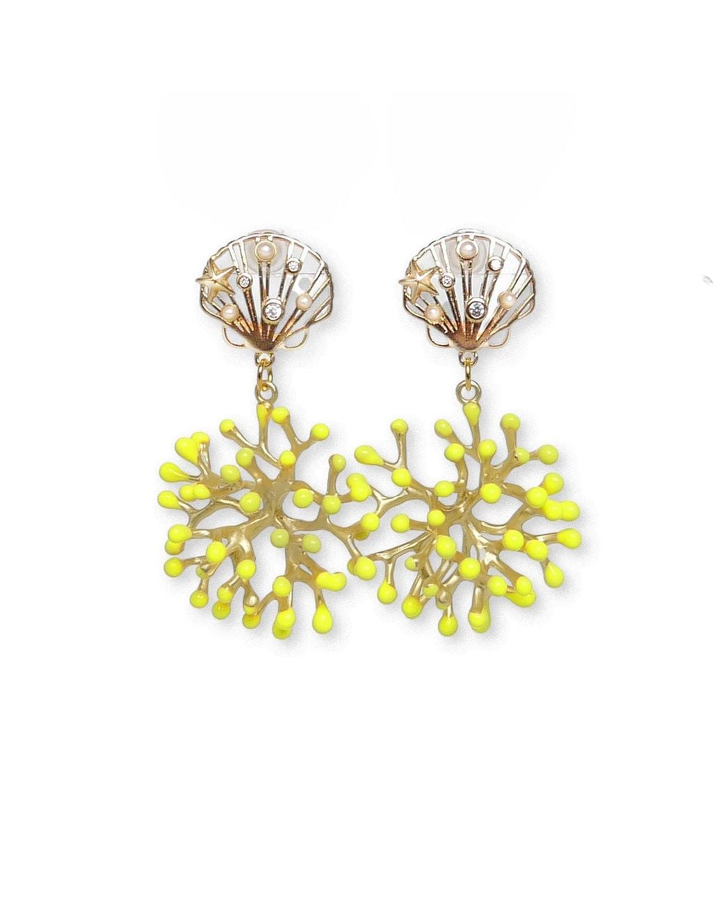Malolo Jewelry Metallic Fire Coral Earrings Star