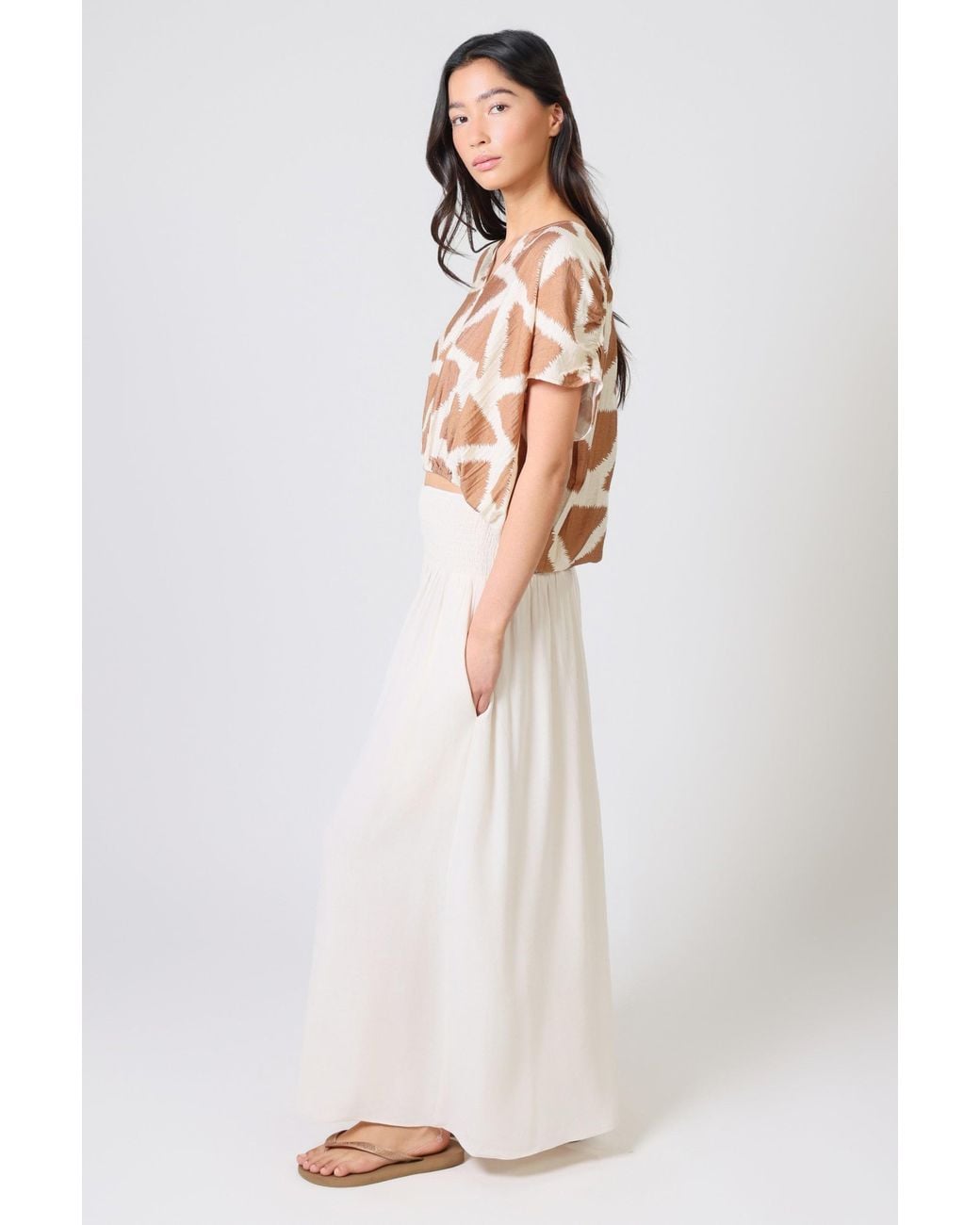 Traffic People Pink Neutrals Broken Promises And Geometric Print Whispers Top