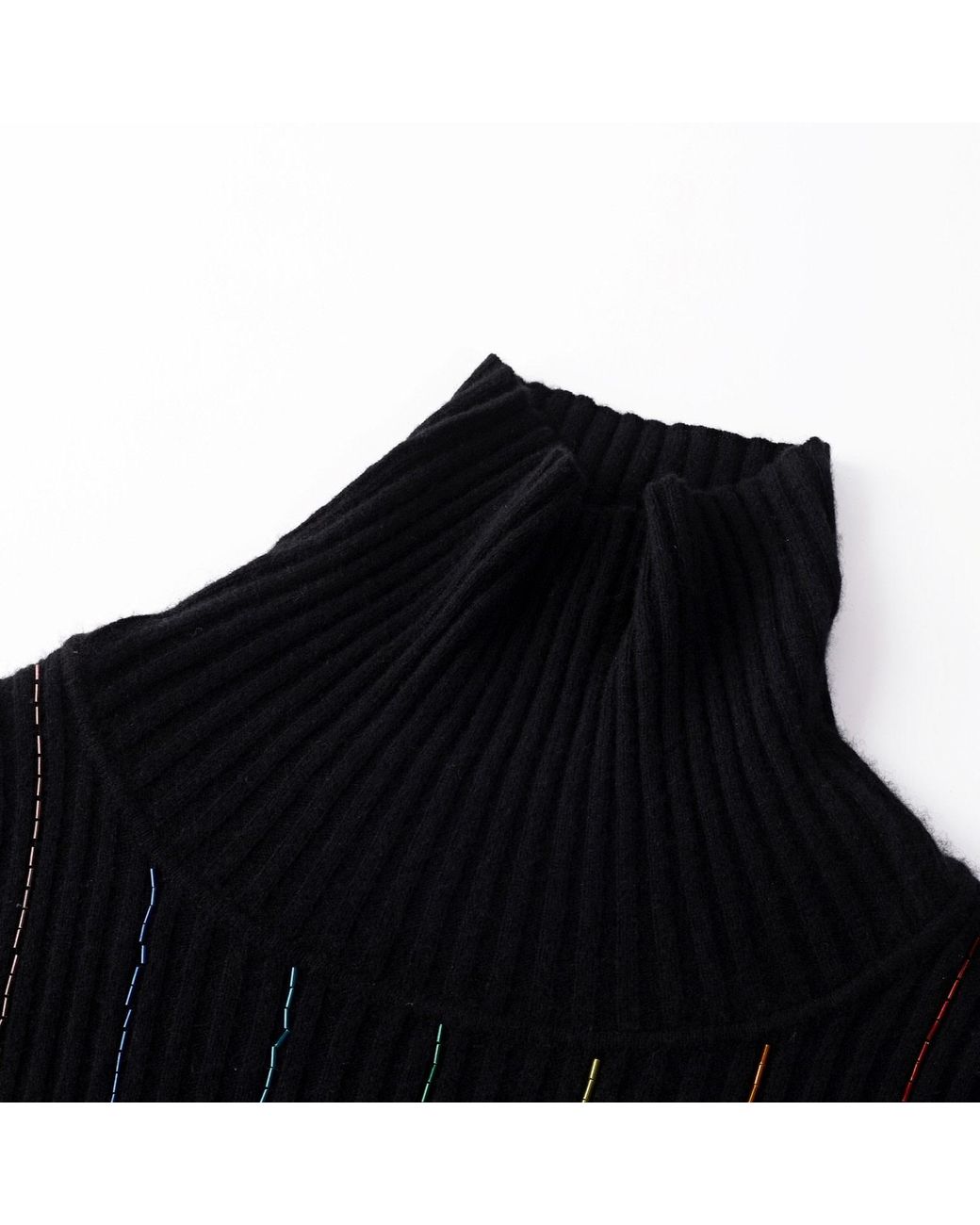 RUE AGTHONIS Black Noir Cashmere Scintillant Dress