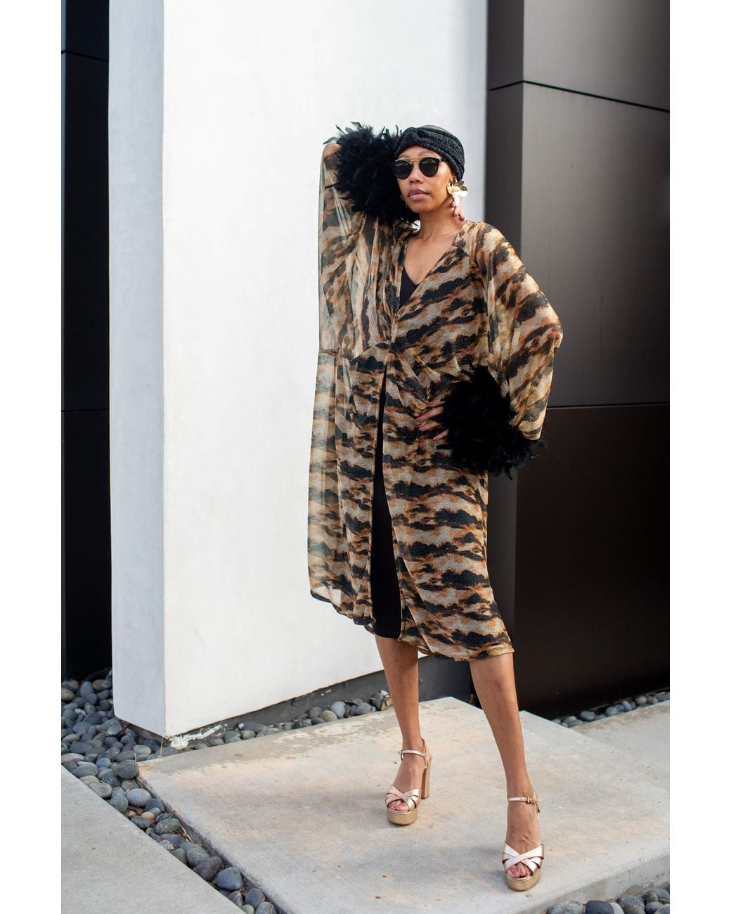 Jennafer Grace Multicolor Sylvia Shimmer Cocoon Coat