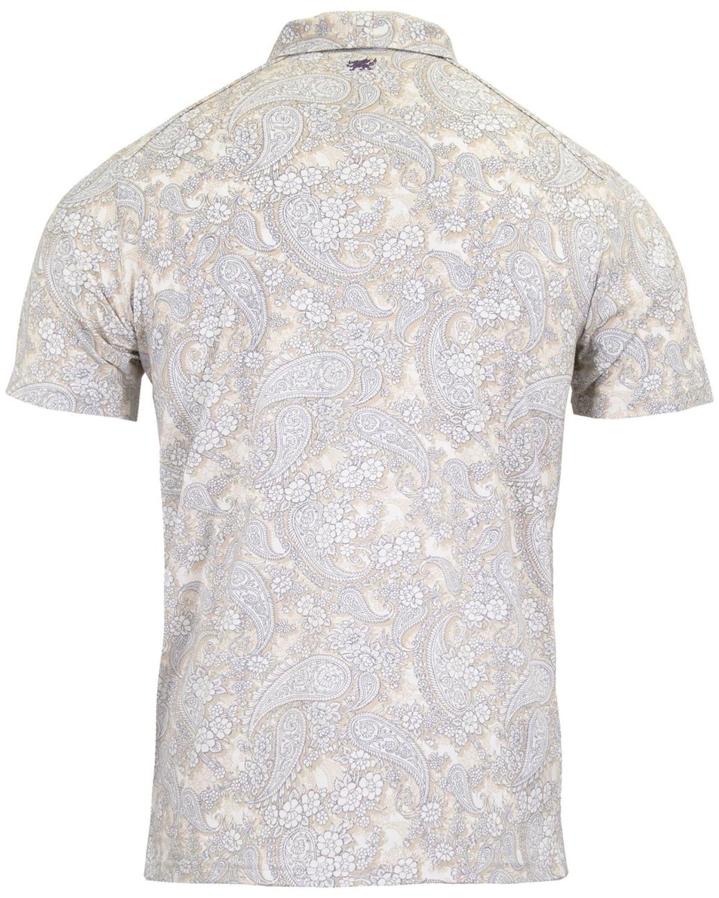 Lords of Harlech Gray Neutrals Pietro Paisley Romance Polo Shirt for men