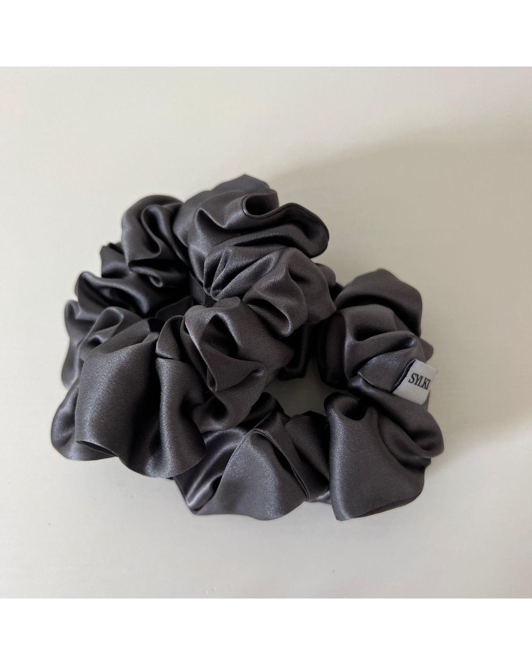 Sylk Black Silk Scrunchie