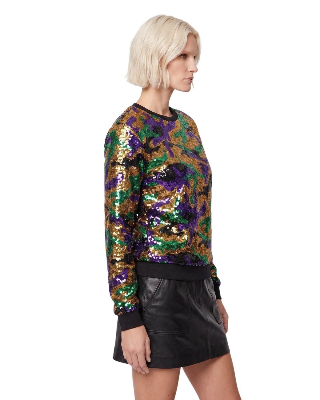 Any Old Iron Green Nola Camo Sequin Sweatshirt