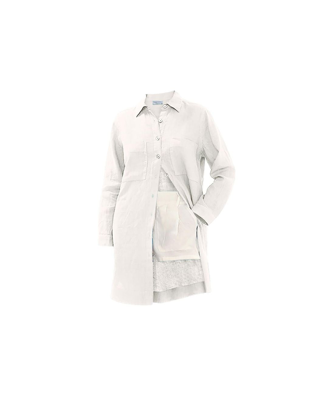 Haris Cotton Gray Long Sleeved Oversized Linen Shirt Dress
